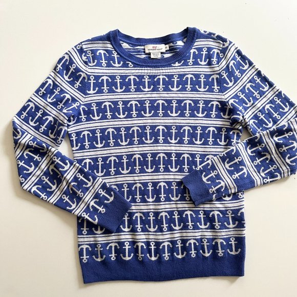VINEYARD‎ VINES Blue and White Anchor Sweater - Picture 1 of 7
